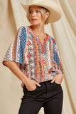 Andree by unit / Savanna Jane Aztec Embroidered Top