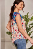 Contrasting Floral Print Blouse