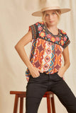 Embroidered Aztec Top