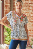 Andree by Unit savanne jane Floral Embroidered Printed top