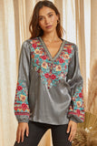 andree by unit / savanna jane Embroidered Shimmering blouse