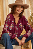 Floral Embroidered Peasant Blouse