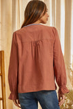 Mixed Embroidered Top, Rust