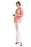 Tie Dye Waffle Knit Top, Peach