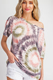 Don't Worry Be Happy Tie Dye Lounge Top