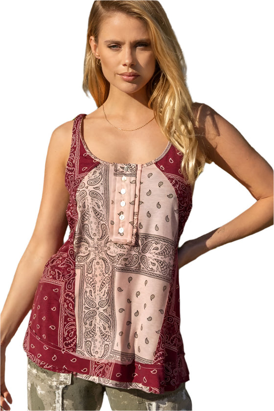 Paisley Knit Tank Top