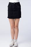 Lacing Denim Mini Skirt, Vintage Black