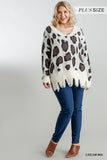 Fuzzy Leopard Sweater, Cream