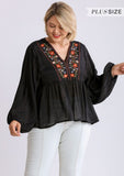 umgee usa Floral embroidered Top
