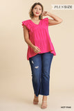 Tiered Ruffle Babydoll Top, Hot Pink